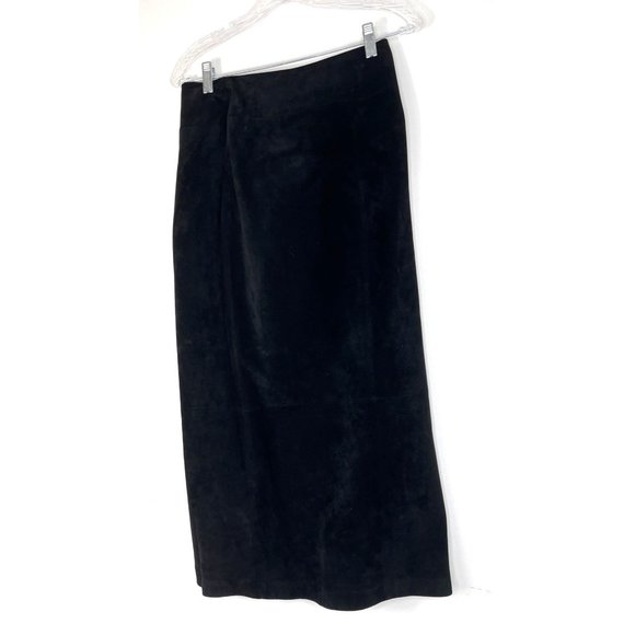 Kate Hill Black suede column skirt size 4 69d - Picture 1 of 14